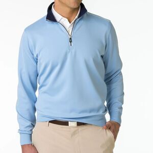 Fairway & Green Mens Caves Quarter Zip Pullover Sweater XXL Blue Tech Layer Golf